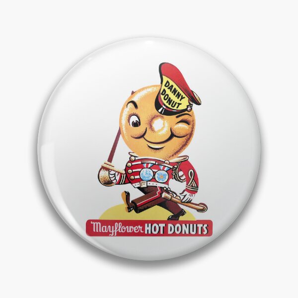 Item preview, 1937 Danny Donut Mayflower Hot Donuts Mascot with Logotype designed and sold by KaKreationsUS.