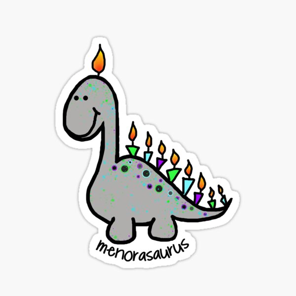 Item preview, Menorasaurus (Grey with Text) designed and sold by Sara Traster.