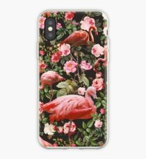Floral and Flamingo Pattern iPhone Case