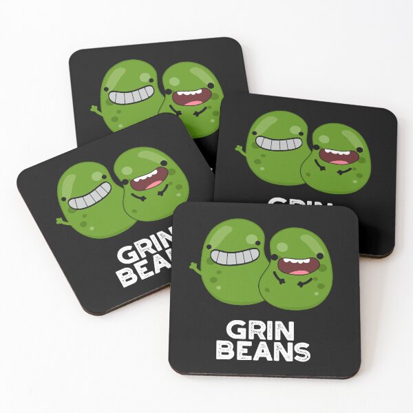 Item preview, Grin Beans Smiley Funny Bean Puns (Dark BG) designed and sold by punnybone.