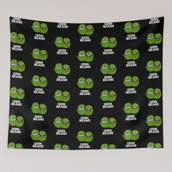 Item preview, Grin Beans Smiley Funny Bean Puns (Dark BG) designed and sold by punnybone.