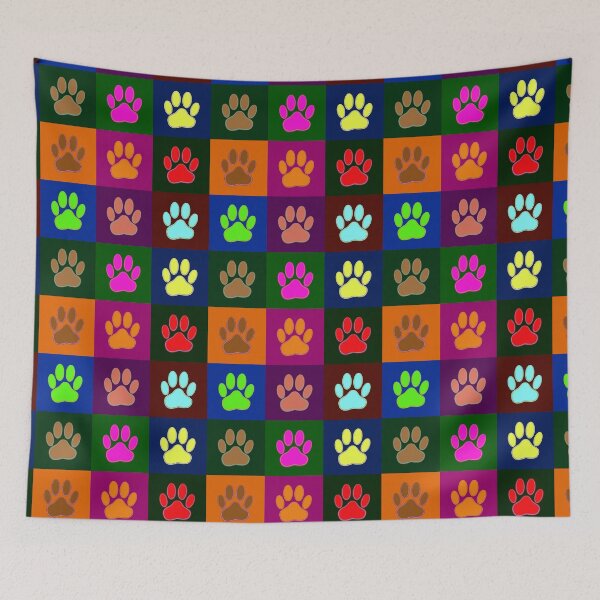 Item preview, Colorful Paw Prints In Squares designed and sold by Almdrs.