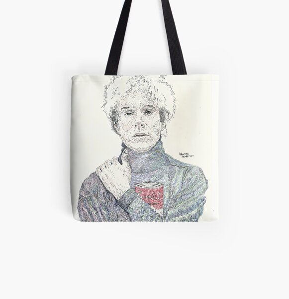 Andy Warhol pop art soup artist pointillism All Over Print Tote Bag