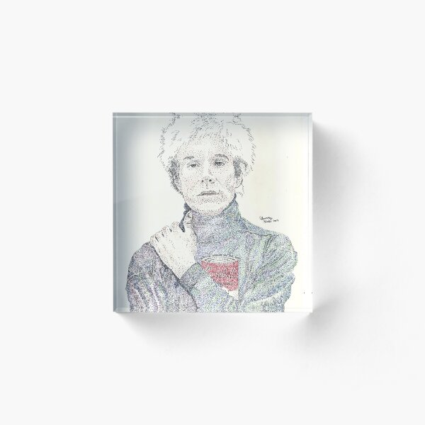 Andy Warhol pop art soup artist pointillism Acrylic Block