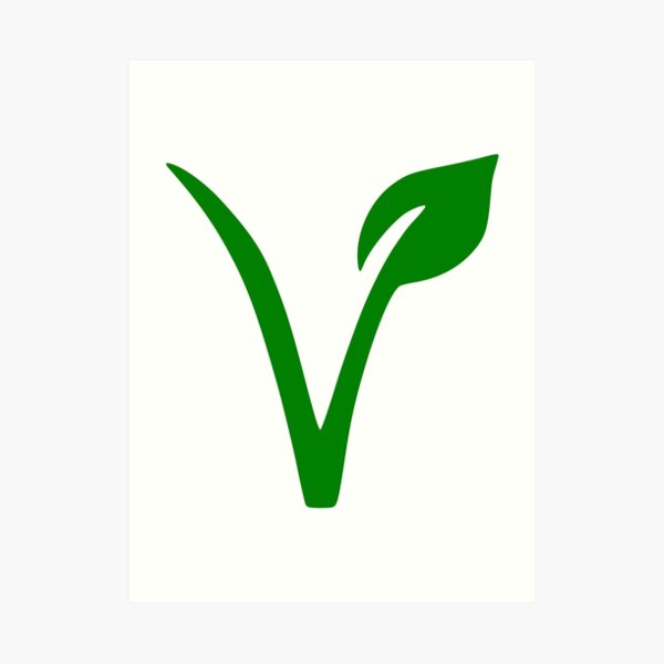 Veganes und vegetarisches Symbol Kunstdruck