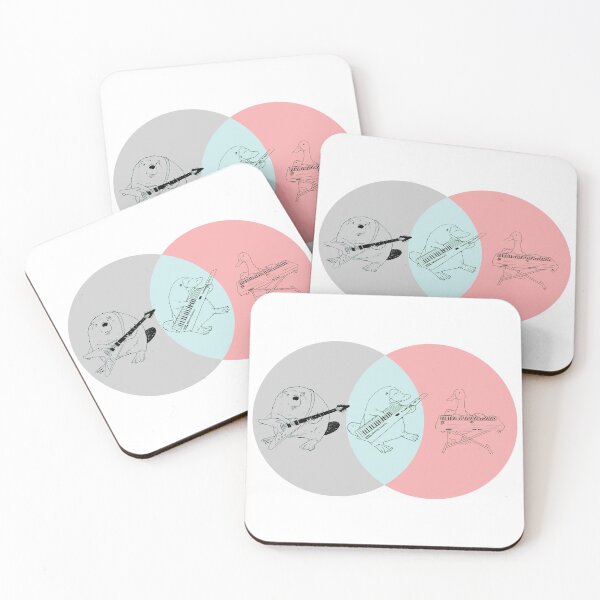 Item preview, Keytar Platypus Venn Diagram - Gray Blue Pink designed and sold by GuyBlank.