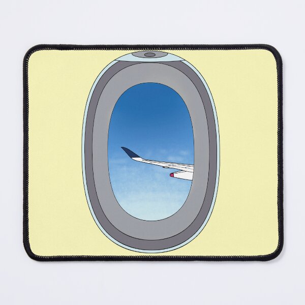 Item preview, Up For a Flight? Plane Window with a View of Clear Blue Sky and a Wing Flying designed and sold by marie-inks.