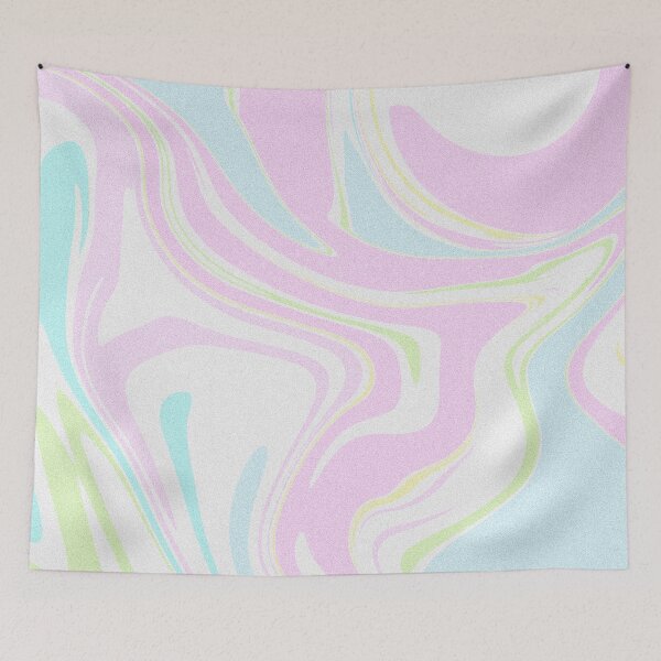 Item preview, Modern Grainy Liquid Swirl Abstract Pattern Square Pastel Baby Pink, Baby Blue, Baby Green Multicolor Design designed and sold by theprintedclub.