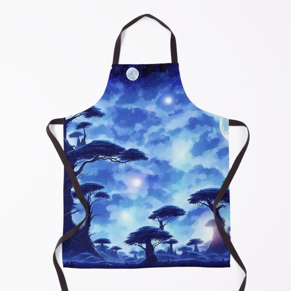 Item preview, Blue alien landscape with several moons and starry sky designed and sold by BrachiaST.