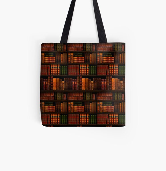 Libros - Biblioteca - Libros - Ratón de biblioteca - Lectura - Bibliófilo - Mochila - Vestido - Camisa Bolsa estampada de tela