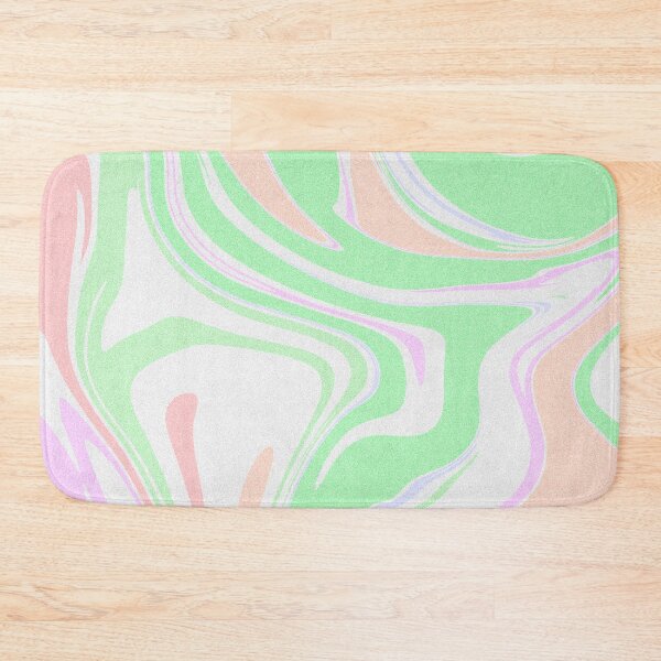 Item preview, Modern Grainy Liquid Swirl Abstract Pattern Square Pastel Green, Mint Green, Orange, Salmon Orange and Multicolor Design designed and sold by theprintedclub.