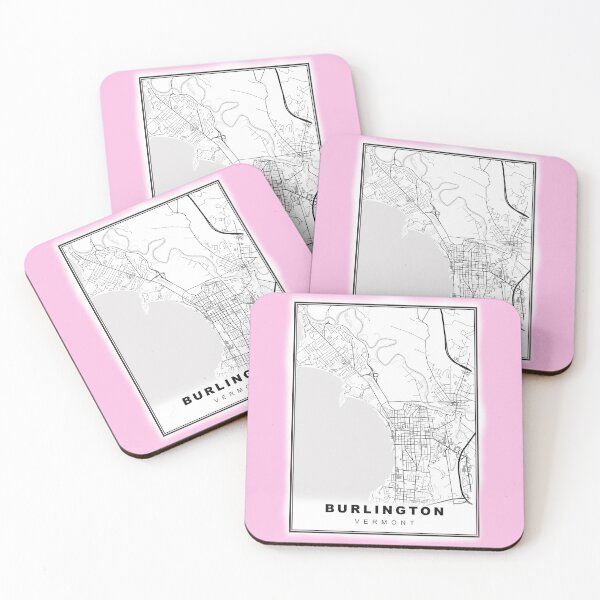 Item preview, Minimalist Pink Burlington Map designed and sold by Tamas Das.