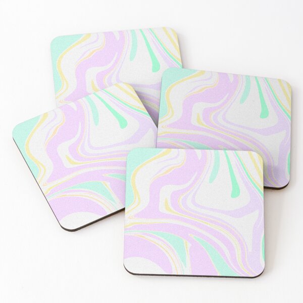 Item preview, Modern Grainy Liquid Swirl Abstract Pattern Square, Baby Girl, Pastel Lilac, Baby Yellow, Orange, Mint Green Multicolor Design designed and sold by theprintedclub.