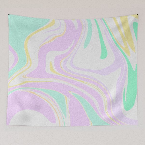 Item preview, Modern Grainy Liquid Swirl Abstract Pattern Square, Baby Girl, Pastel Lilac, Baby Yellow, Orange, Mint Green Multicolor Design designed and sold by theprintedclub.
