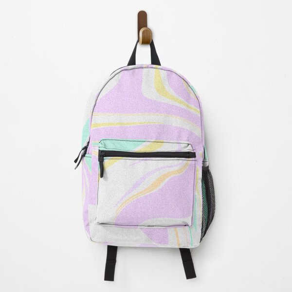 Item preview, Modern Grainy Liquid Swirl Abstract Pattern Square, Baby Girl, Pastel Lilac, Baby Yellow, Orange, Mint Green Multicolor Design designed and sold by theprintedclub.