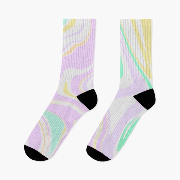 Item preview, Modern Grainy Liquid Swirl Abstract Pattern Square, Baby Girl, Pastel Lilac, Baby Yellow, Orange, Mint Green Multicolor Design designed and sold by theprintedclub.