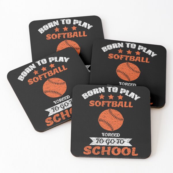 Artikelvorschau, Geboren, um Softball zu spielen, gezwungen, zur Schule zu gehen entworfen und verkauft von backham-design.