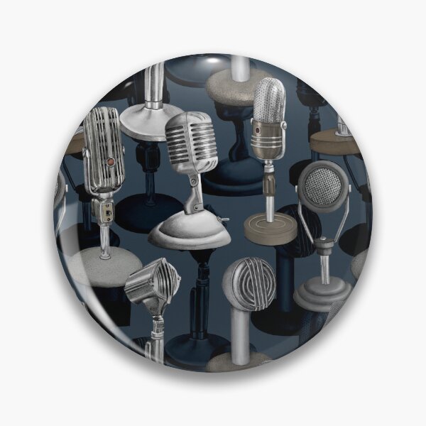 Item preview, Slate Blue Vintage Microphones designed and sold by somecallmebeth.