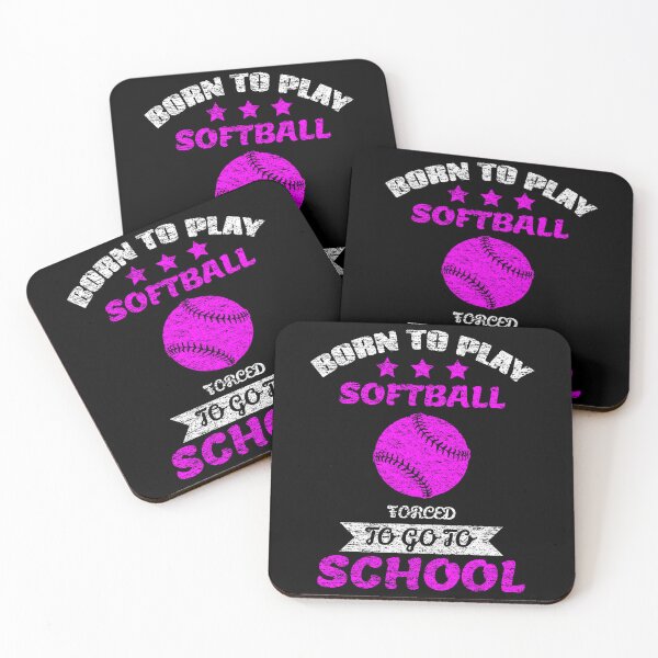 Artikelvorschau, Geboren, um Softball zu spielen, gezwungen, zur Schule zu gehen entworfen und verkauft von backham-design.