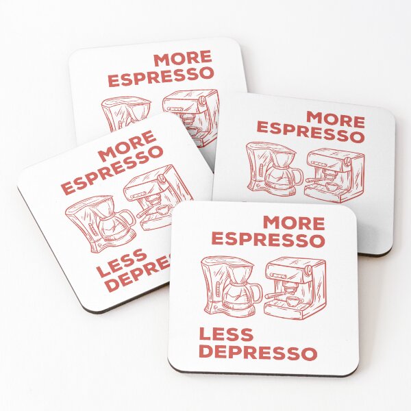 Item preview, More Espresso Less Depresso, Espresso Coffee Machine, Red designed and sold by anghelapparel.