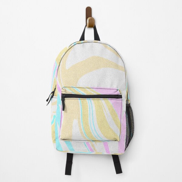 Item preview, Modern Grainy Liquid Swirl Abstract Pattern Square Pastel Mustard, Yellow, Baby Girl, Baby Pink And Baby Blue Multicolor Design designed and sold by theprintedclub.