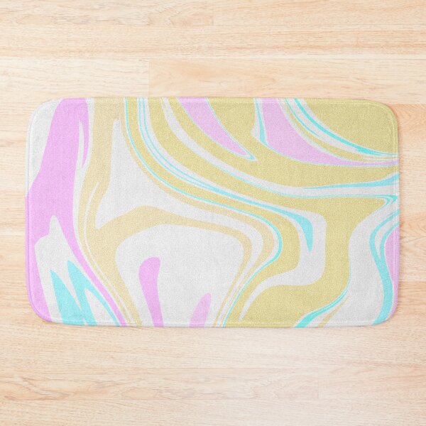 Item preview, Modern Grainy Liquid Swirl Abstract Pattern Square Pastel Mustard, Yellow, Baby Girl, Baby Pink And Baby Blue Multicolor Design designed and sold by theprintedclub.