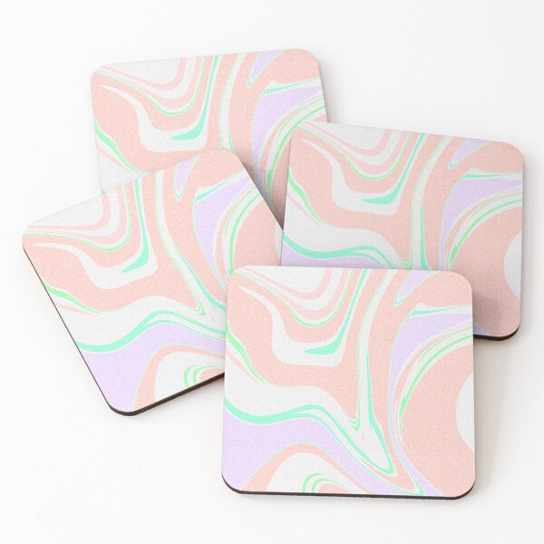 Item preview, Modern Grainy Liquid Swirl Abstract Pattern Square Pastel Orange, Baby Girl, Salmon, Lilac, Mint Green Multicolor Design designed and sold by theprintedclub.