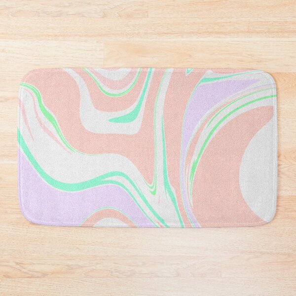 Item preview, Modern Grainy Liquid Swirl Abstract Pattern Square Pastel Orange, Baby Girl, Salmon, Lilac, Mint Green Multicolor Design designed and sold by theprintedclub.