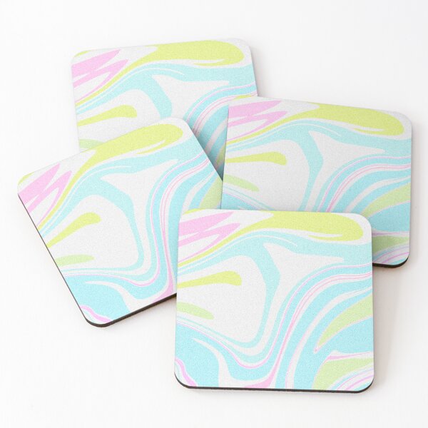Item preview, Modern Grainy Liquid Swirl Abstract Pattern Square Pastel, Baby Girl, Neon Pastel Blue, Neon Pastel Green And Neon Pastel Pink Multicolor Design designed and sold by theprintedclub.