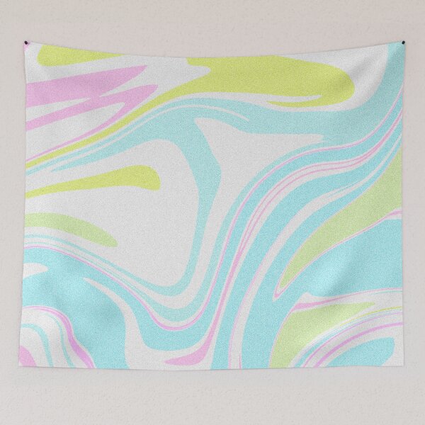 Item preview, Modern Grainy Liquid Swirl Abstract Pattern Square Pastel, Baby Girl, Neon Pastel Blue, Neon Pastel Green And Neon Pastel Pink Multicolor Design designed and sold by theprintedclub.