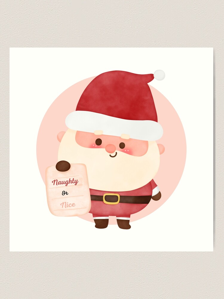 Nice Naughty I Tried - Santa's Naughty List, Funny Christmas | Art Board  Print