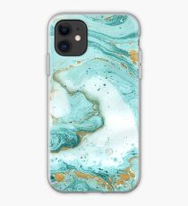 Turquoise Blue Watercolor Strokes iPhone Case