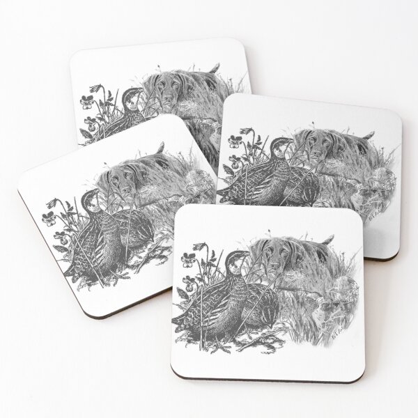 Item preview, Hunting  quail with hunting dog designed and sold by TammyHunterArt.