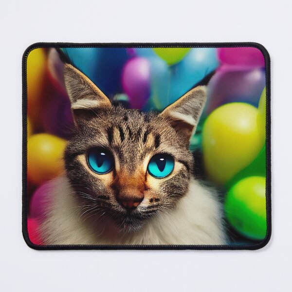 Item preview, Birthday Balloon Celebration Cat designed and sold by MagicCatSociety.