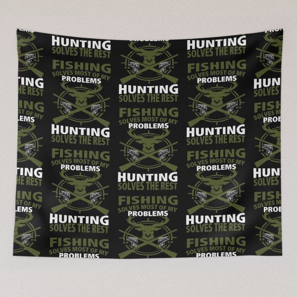 Item preview, Fishing Solves Most Of My Problems Hunting Solves The Rest - Men's designed and sold by Helena Kluge.