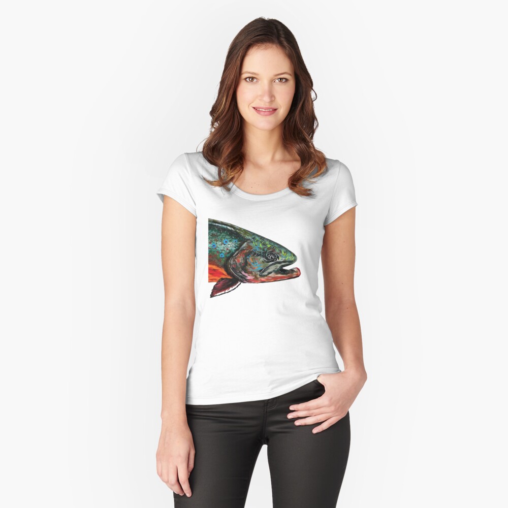 Vista previa del artículo con la obra «Camiseta entallada de cuello ancho», diseñado y vendido por NINUNO.