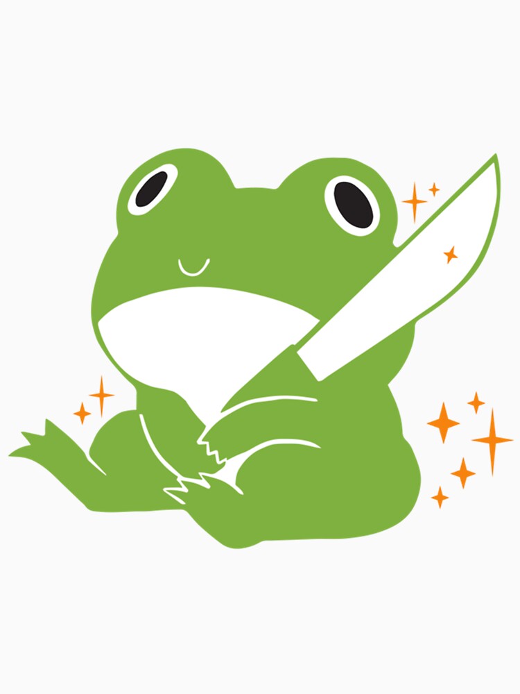 "Frog With Knife Funny and Cute Animals With Knife Meme " Tshirt for