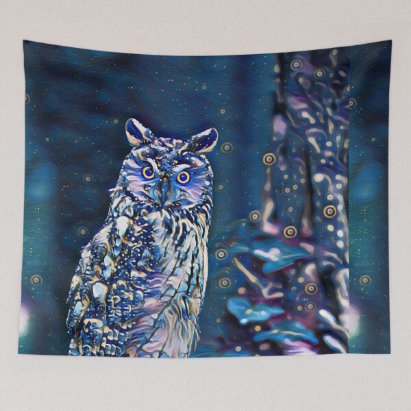 Item preview, Owl in blue designed and sold by MagiLand ⭐⭐⭐⭐⭐.