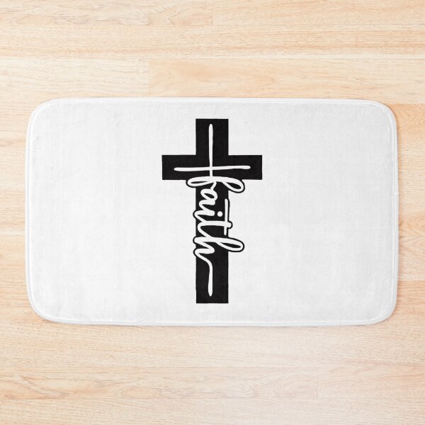 Item preview, Black Color Cross With Word Faith Overtop designed and sold by Rowena Jones.