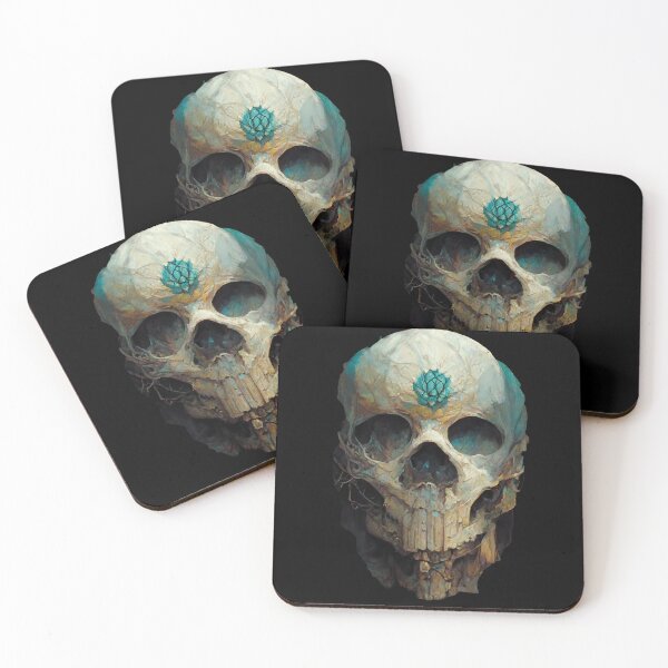 Item preview, Blue thoughtful skull designed and sold by BraveFellow.
