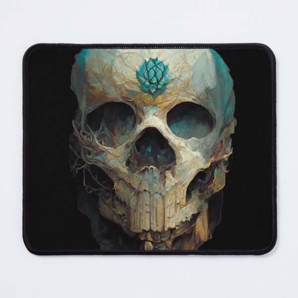Item preview, Blue thoughtful skull designed and sold by BraveFellow.