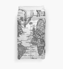 Black and White World Map (1760) Duvet Cover