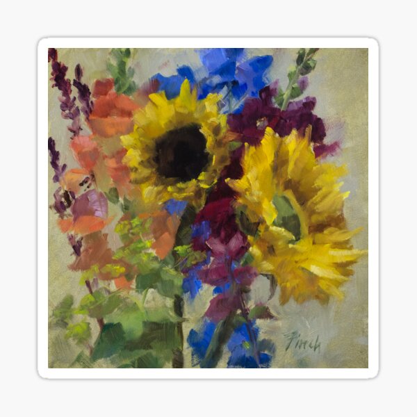 Freedom • Floral Painting by Rebecca Finch Sticker