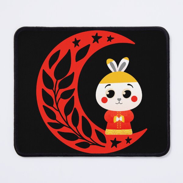 Item preview, Year of the Rabbit 2023: Asian bunny in half moon; Chinese rabbit astrology zodiac design designed and sold by mbuz90.
