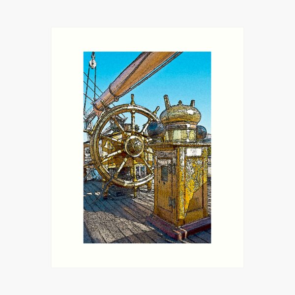 Item preview, Stylized photo of the Tall Ship Star of India ship's  wheel designed and sold by NaturaLight.