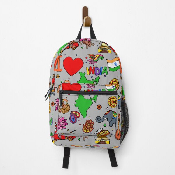 Item preview, I love India. Hand drawn Indian doodle elements, flag and map designed and sold by mashmosh.