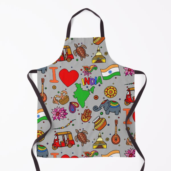 Item preview, I love India. Hand drawn Indian doodle elements, flag and map designed and sold by mashmosh.