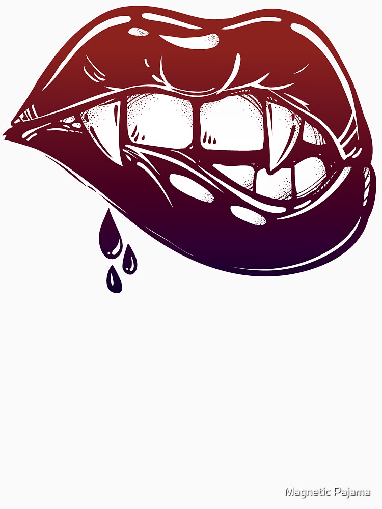 Sexy Vampire Lips with Blood Dripping by MagneticMama