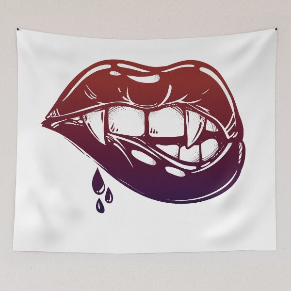 Item preview, Sexy Vampire Lips with Blood Dripping designed and sold by Magnetic Pajama.