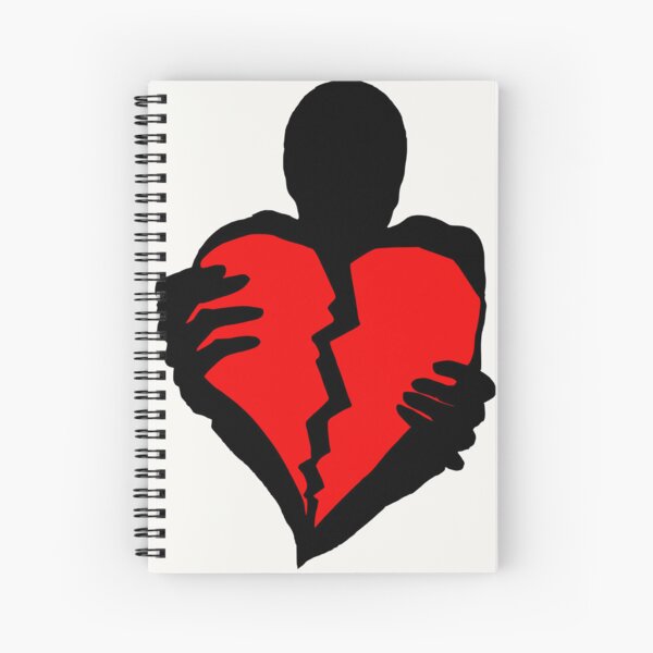 Holding on to a red broken heart Spiral Notebook